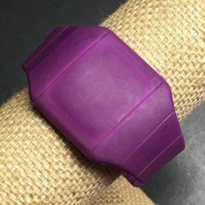 Magenta Purple Silicone Watch Silver Mens Ladies Unisex Retro